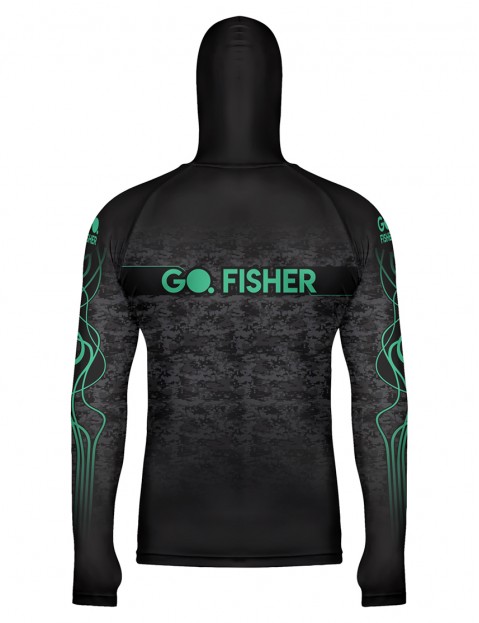 Camiseta de Pesca Masculina com Capuz Camuflado - GOCPZ 01