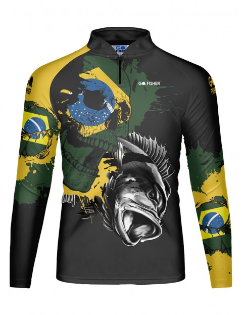 Camiseta de Pesca Infantil Go Fisher Tucuna BR Skull - GOSK 02