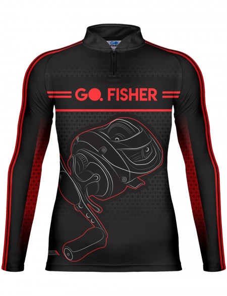 Camiseta de Pesca Go Fisher Action UV Carretilha - GF 10