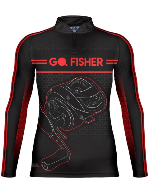 Camiseta de Pesca Go Fisher Action UV Carretilha - GF 10