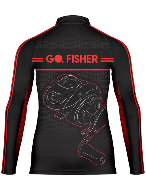 Camiseta de Pesca Go Fisher Action UV Carretilha - GF 10